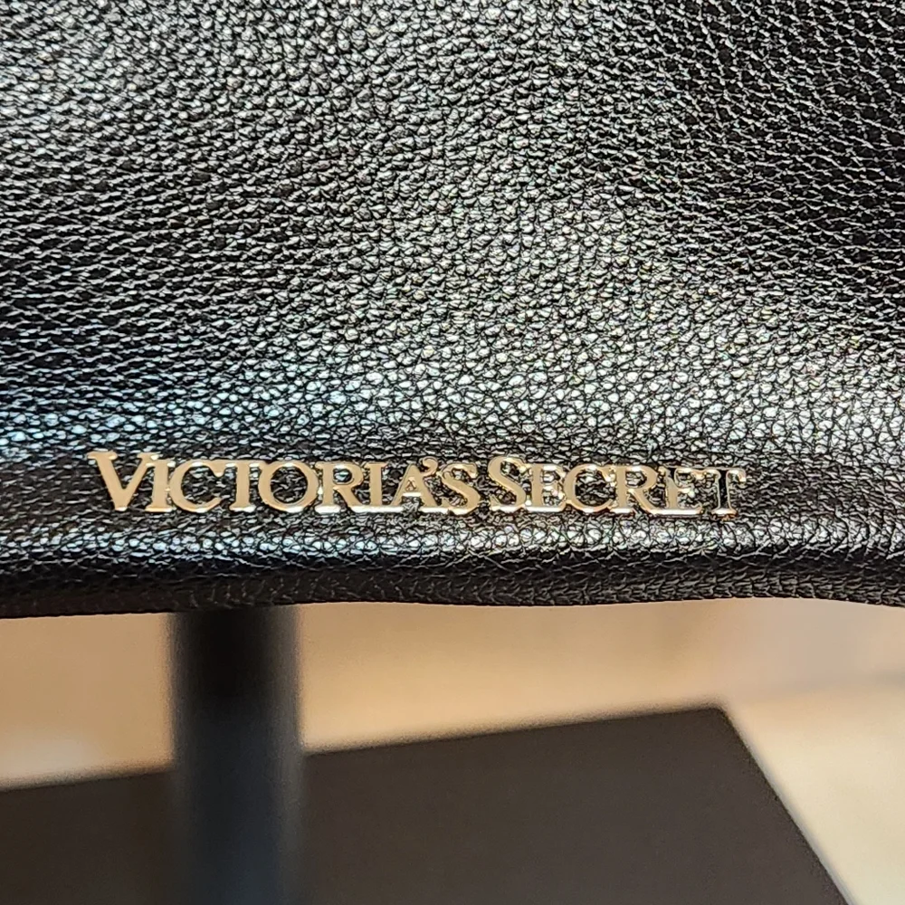 Victoria Secret Faux Leather Black Backpack Travel Bag